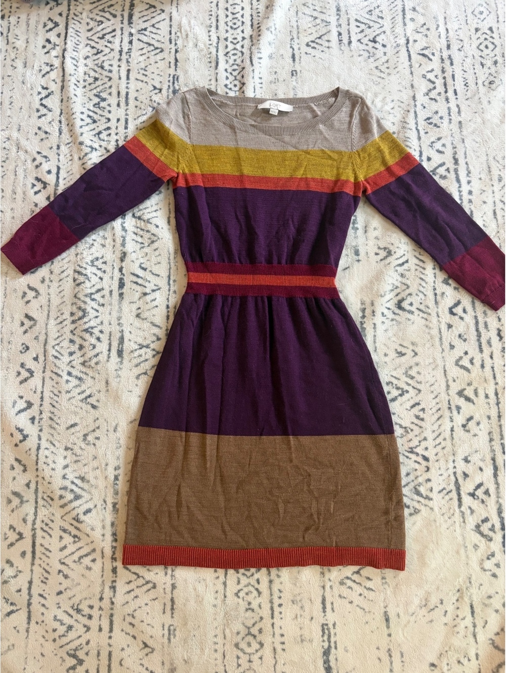 LOFT Colorblock Knit Dress Size XXS